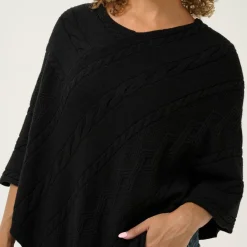 Cream Poncho CRDela Knit schwarz Hot