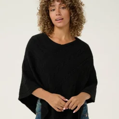 Cream Poncho CRDela Knit schwarz Hot