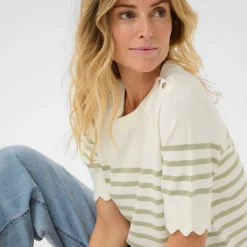 Cream Pullover CRVillea Striped Knit Blouse beige