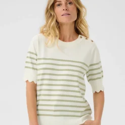 Cream Pullover CRVillea Striped Knit Blouse beige