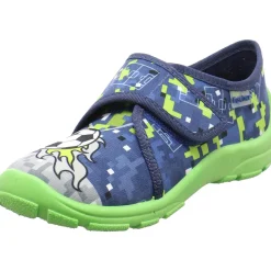 Fischer Markenschuh Hausschuh Fußball blau Clearance