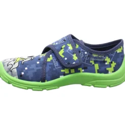 Fischer Markenschuh Hausschuh Fußball blau Clearance