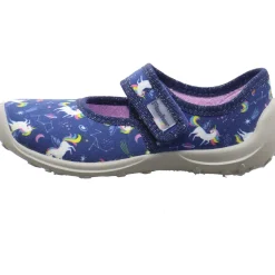 Fischer Markenschuh Hausschuh Einhörner blau Discount
