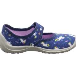 Fischer Markenschuh Hausschuh Einhörner blau Discount