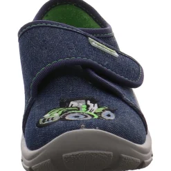 Fischer Markenschuh Hausschuh Traktor blau New