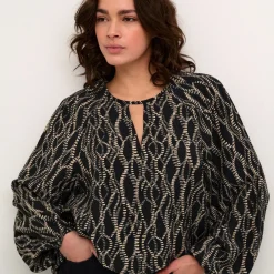 Kaffe Bluse KAdunora Blouse schwarz Sale