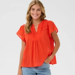 Kaffe Bluse KAkarli Blouse rot Sale