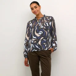 Kaffe Bluse KAmargo Blouse blau Outlet
