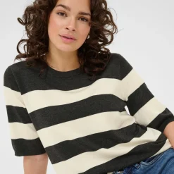 Kaffe Pullover KAlizza Striped Knit schwarz/weiß Best