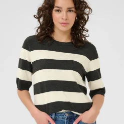 Kaffe Pullover KAlizza Striped Knit schwarz/weiß Best