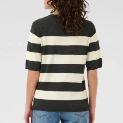 Kaffe Pullover KAlizza Striped Knit schwarz/weiß Best