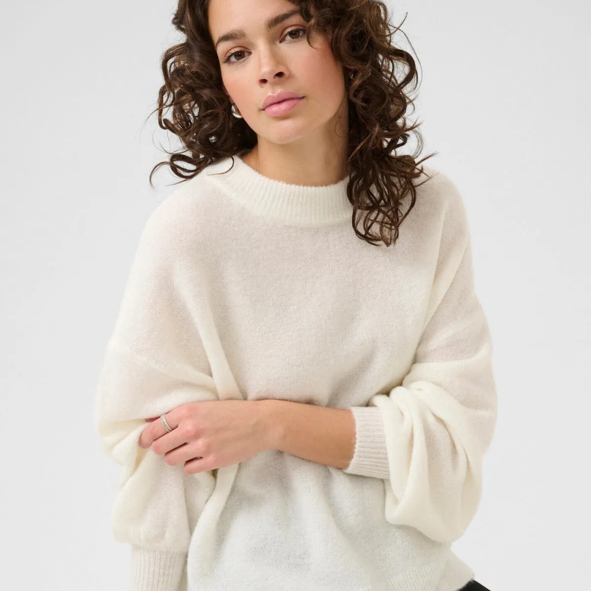 Kaffe Pullover KAluca weiß Outlet