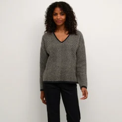 Kaffe Pullover KAverana schwarz Outlet