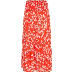 Kaffe Rock KAmaxi Smock Skirt rot Hot