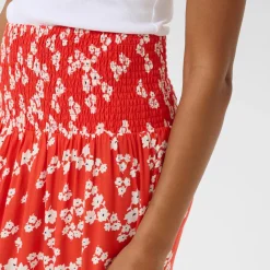 Kaffe Rock KAmaxi Smock Skirt rot Hot