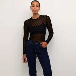 Kaffe Shirt KAmina LS T-Shirt schwarz