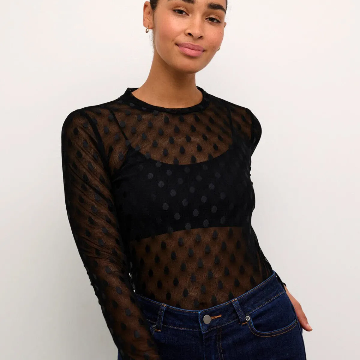 Kaffe Shirt KAmina LS T-Shirt schwarz