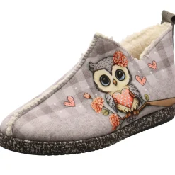 Relax Hausschuh Eule mit Herz grau Clearance