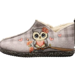 Relax Hausschuh Eule mit Herz grau Clearance