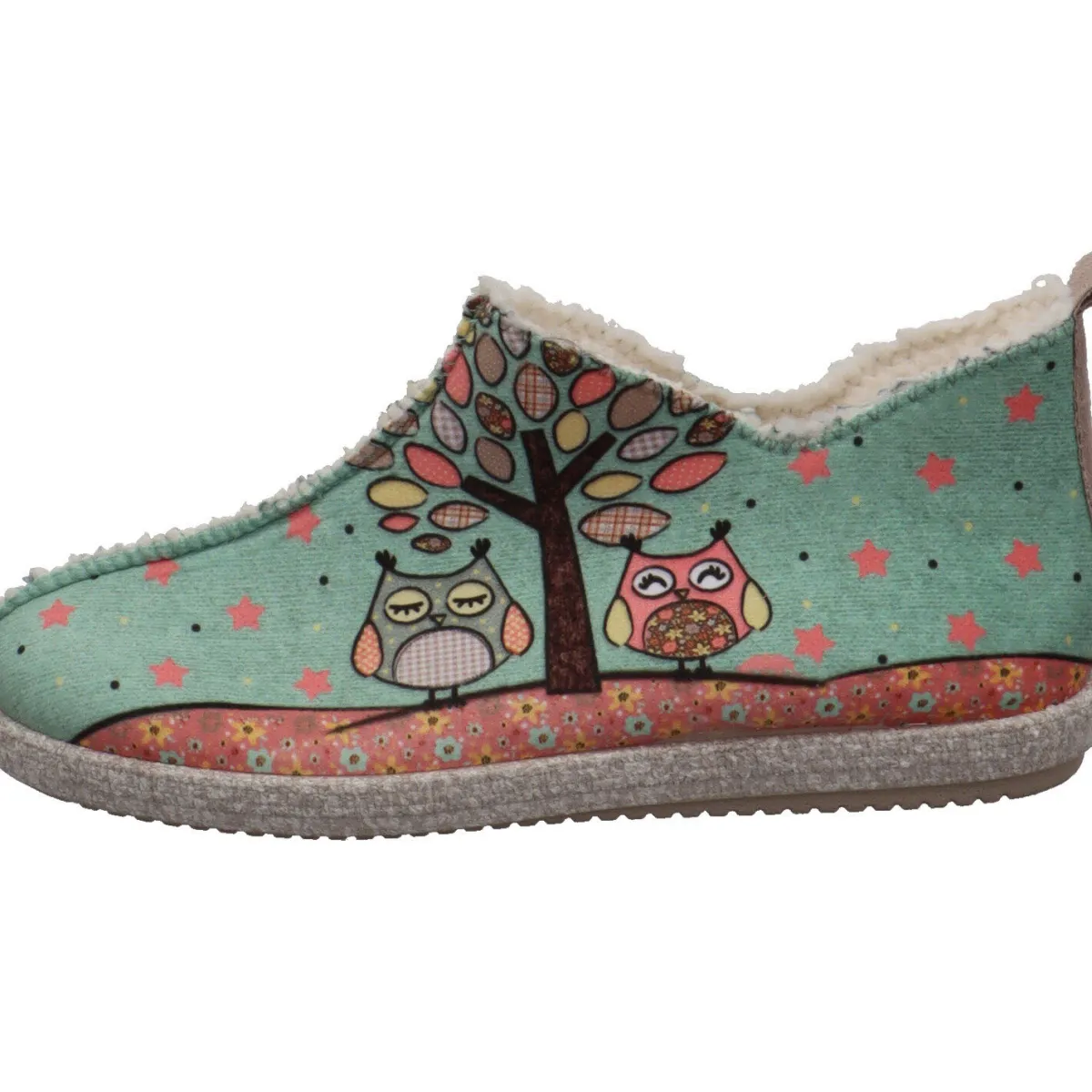 Relax Hausschuh Eulen grün Online