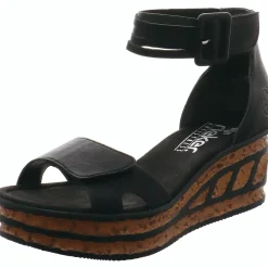 Rieker Keilsandalette schwarz Outlet