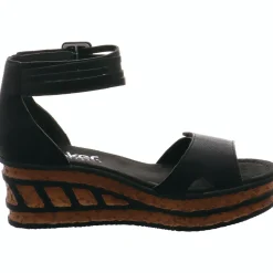 Rieker Keilsandalette schwarz Outlet