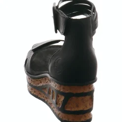 Rieker Keilsandalette schwarz Outlet