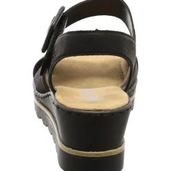 Rieker Keilsandalette schwarz Discount