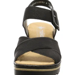 Rieker Keilsandalette schwarz Discount