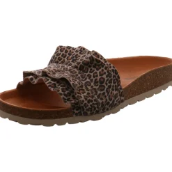 Verbenas Pantolette Rocio Serraje Volante Leopardo braun Hot