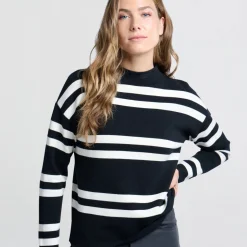 Yaya Pullover schwarz/weiß Hot